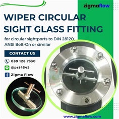 Wiper circular sight glass fitting for DIN 28120