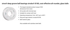 BB-626-ฺB180-10-GL  ( 6 x 19 x 6 mm.) Polymer ball bearings ลูกปืนพลาสติก เม็ดแก้ว