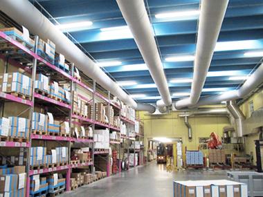 Warehouse vs ท่อลมแอร์ผ้า (Fabric air duct, Textile duct, Duct Sock),ท่อลมแอร์ผ้า,fabric duct,textile air duct,air sock,EuroAir,Construction and Decoration/Heating Ventilation and Air Conditioning