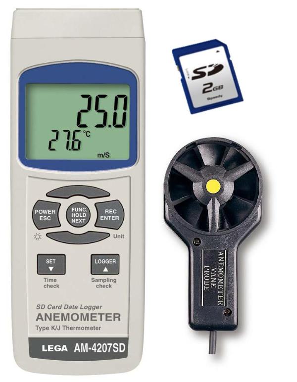 เครื่องวัดความเร็วลม บันทึกข้อมูลด้วย SD Card [ANEMOMETER (SD CARD, REAL TIME DATALOGGER)] AM-4207SD,เครื่องวัดความเร็วลม,ความเร็วลม,ANEMOMETER,wind speed,DATALOGGER,AM-4207SD,Lutron,Instruments and Controls/Air Velocity / Anemometer
