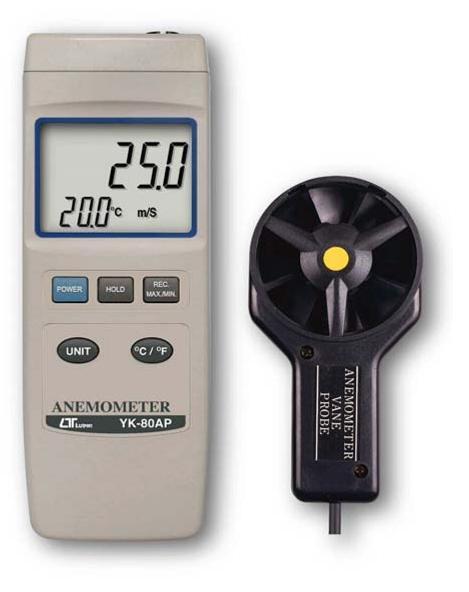 เครื่องวัดความเร็วลม [ANEMOMETER] YK-80AP,เครื่องวัดความเร็วลม,ANEMOMETER,YK-80AP,Lutron,Instruments and Controls/Air Velocity / Anemometer