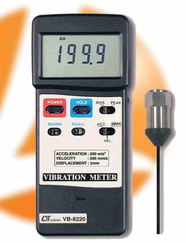 เครื่องวัดความสั่นสะเทือน [VIBRATION METER] VB-8220,เครื่องวัดความสั่น,เครื่องวัดความสั่นสะเทือน,VIBRATION METER,VB-8220,Lutron,Instruments and Controls/Test Equipment/Vibration Meter