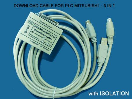 PLC Download Cable - USB TO PLC MITSUBISHI 3 IN 1 (ISOLATE) รุ่น USB-MITSU-02,PLC Download Cable,USB,DOWNLOAD CABLE,plc,plc mitsubishi,usb cable,LEOS (ลีออส),Instruments and Controls/Accessories/General Accessories