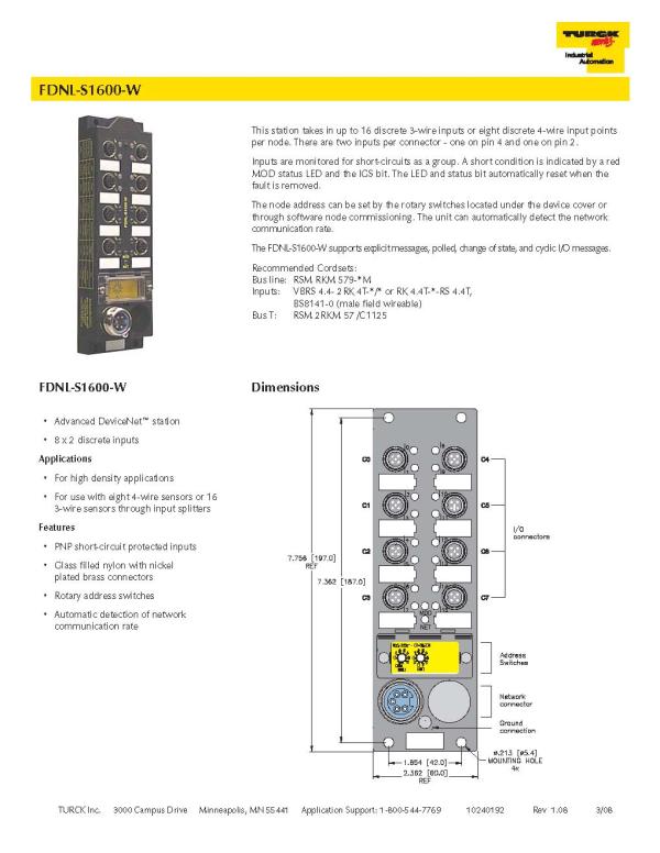 Networks / Fieldbus,Networks / Fieldbus,TURCK,Automation and Electronics/Automation Equipment/General Automation Equipment
