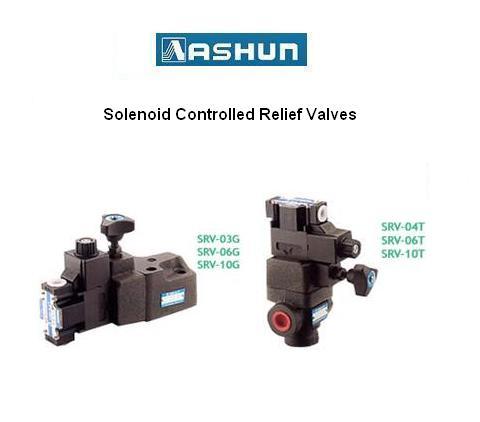 ASHUN - Solenoid Controlled Relief Valves,ASHUN-SRV-03G, SRV-04T, SRV-06T, SRV-06G, SRV-10G / Solenoid Controlled Relief Valves,ASHUN,Pumps, Valves and Accessories/Valves/Relief Valves