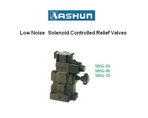 ASHUN - Low Noise Solenoid Controlled Relief Valves,ASHUN-SBSG-03G, SBSG-06G, SBSG-10G / Solenoid Controlled Relief Valve / Low Noise Solenoid Controlled Relief Valves,ASHUN,Pumps, Valves and Accessories/Valves/Relief Valves