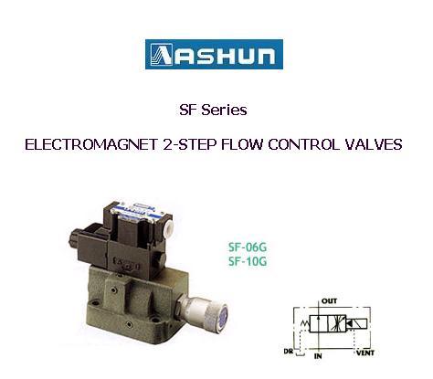 ASHUN - Electromagnet 2-Step Flow Control Valves,ASHUN-SD-06G /SD-10G / THF-06G /THF-10G /SKF-06G  ,ASHUN,Machinery and Process Equipment/Machinery/Hydraulic Machine