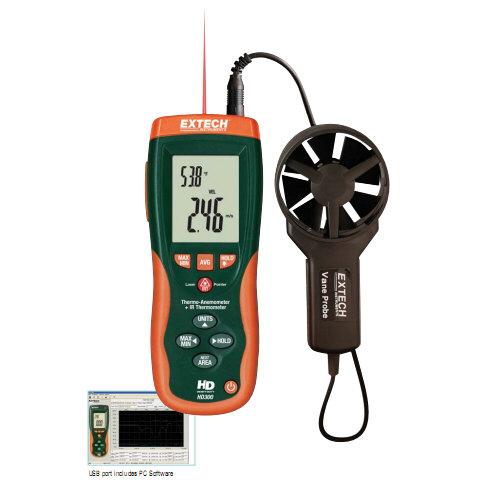 Anemometers Air velocity Meters เครื่องวัดความเร็วลม ปริมาตรลม CFM/CMM HD300,เครื่องวัดความเร็วลม และอุณหภูมิ ,,Instruments and Controls/Air Velocity / Anemometer