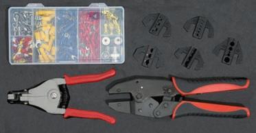 Universal crimping tool set with automatic wire stripper,ถาดชุดคีมย้ำสายไฟรวมสำหรับตู้เครื่องมือ,KSTOOLS,Tool and Tooling/Tools/Stripper Tool