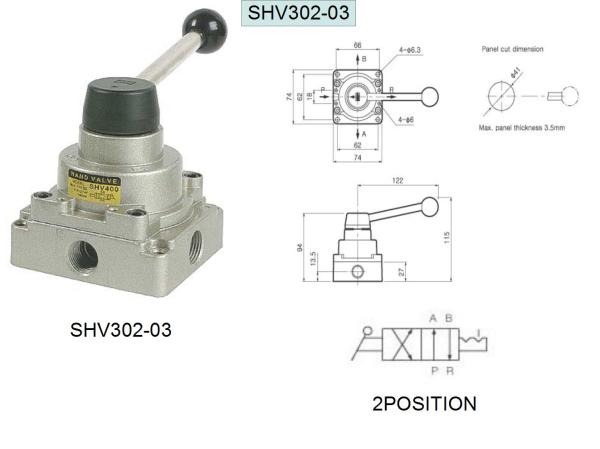 SKP HAND VALVE 4/3  3/8" SHV302-03,SHV302,SKP,Machinery and Process Equipment/Machinery/Pneumatic Machine