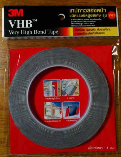 3M VHB Very High Bond Tape เทปกาวสองหน้า ชนิดแรงยึดสูงพิเศษ รุ่น V41 (12mm.x6หลา),VHB Tape, เทปกาวสองหน้าชนิดแรงยึดสูง,3M,Sealants and Adhesives/Tapes