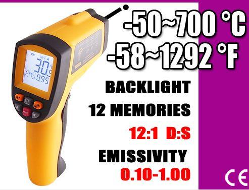 IT04-เครื่องมือวัดอุณหภูมิ Digital Infrared Thermometer -50 to 700C,Infrared Thermometer,BENETECH,Instruments and Controls/Thermometers
