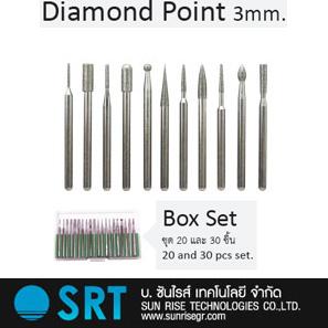 หัวเจียรเพชรก้าน 3mm., Diamond Mounted Points 3mm.,หัวเจียร,เพชร,ขัด,diamond,mounted,point,แกน,SRT,Machinery and Process Equipment/Abrasive and Grinding Wheels