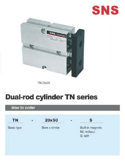 HTC-AIRTAC- TWIN ROD  CYLINDER TN  SERIES ,SNS AIR CYLINDER -AIRTAC-TN,HTC, AIRTAC , SNS,Machinery and Process Equipment/Actuators