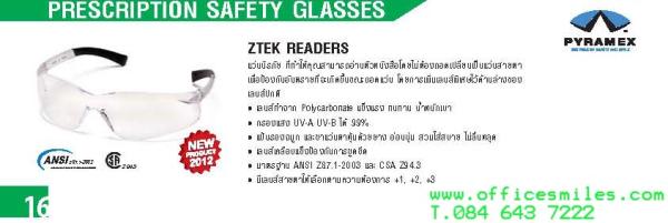 แว่นตานิรภัย PYRAMEK  Prescription safety Glasses รุ่น ZTEK Readers,แว่นตานิรภัยดีไซน์สวย, จำหน่ายแว่นตานิรภัย, จำหน่า, ZTEK Readers,Plant and Facility Equipment/Safety Equipment/Eye Protection Equipment