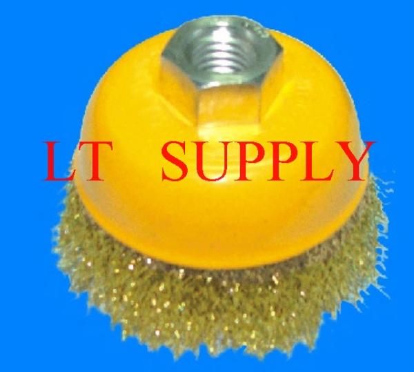 CUP BRUSH YELLOW,แปรงลวดถ้วย,แปรงคัพถ้วย,Cup Brush,Twist Knot,,Tool and Tooling/Tooling