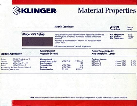 ปะเก็นแผ่นใยหินกันน้ำมัน oil resistant asbestos gasket ยี่ห้อ klinger oilit,asbestos gasket sheet, ปะเก็นแผ่นใยหิน, klinger oilit,Klinger,Pumps, Valves and Accessories/Maintenance Supplies