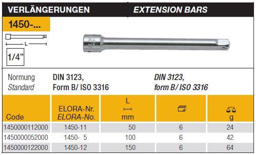 Extension Bars (50 mm),Extension Bars, ELORA, Pliers, Sockets,ELORA,Tool and Tooling/Machine Tools/General Machine Tools