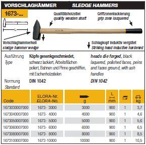 Sledge Hammers,Sledge Hammers,ELORA,  ,ELORA,Tool and Tooling/Machine Tools/General Machine Tools