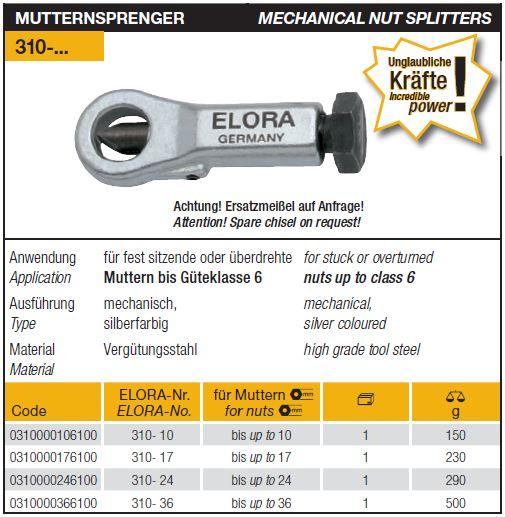 Mechanical Nut Splitters,Mechanical Nut Splitters, ELORA,  ,ELORA,Tool and Tooling/Machine Tools/General Machine Tools