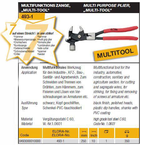 Multi Purpose Plier "MULTI-TOOL",Multi Purpose Plier "MULTI-TOOL", ELORA,  ,ELORA,Tool and Tooling/Machine Tools/General Machine Tools