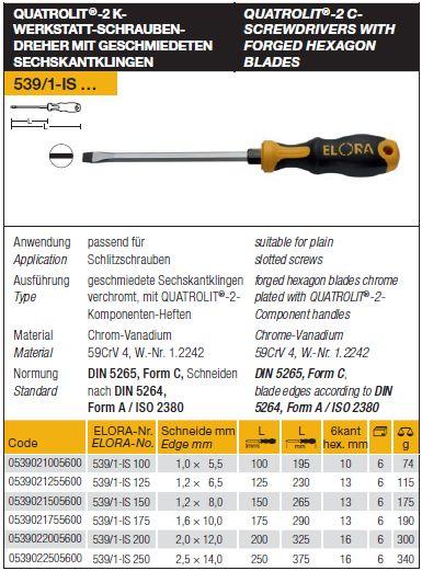 QUATROLIT - 2-SCREWDRIVERS WITH FORGED HEXAGON BLADES,QUATROLIT - 2-SCREWDRIVERS WITH FO, ELORA, Hexagon,ELORA,Tool and Tooling/Machine Tools/General Machine Tools