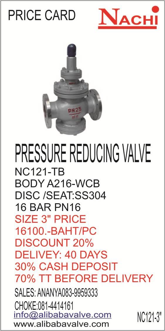 PRESSURE REDUCING VALVE เพรสเชอร์รีดิววาล์ว วาล์วลดแรงดัน,valves. pressure reducing valve. วาล์วลดแรงดัน,NACHI นาชิ,Machinery and Process Equipment/Vessels/Pressure Vessel