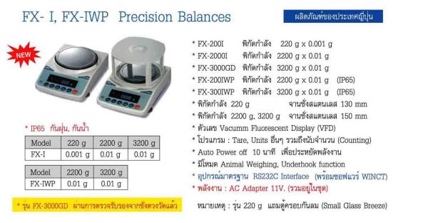 เครื่องชั่ง AND รุ่น FX-I, FX-IWP Precision Balances (ผลิตภัณฑ์จากประเทศญี่ปุ่น),จำหน่ายเครื่องชั่ง and,AND,Instruments and Controls/RPM Meter / Tachometer