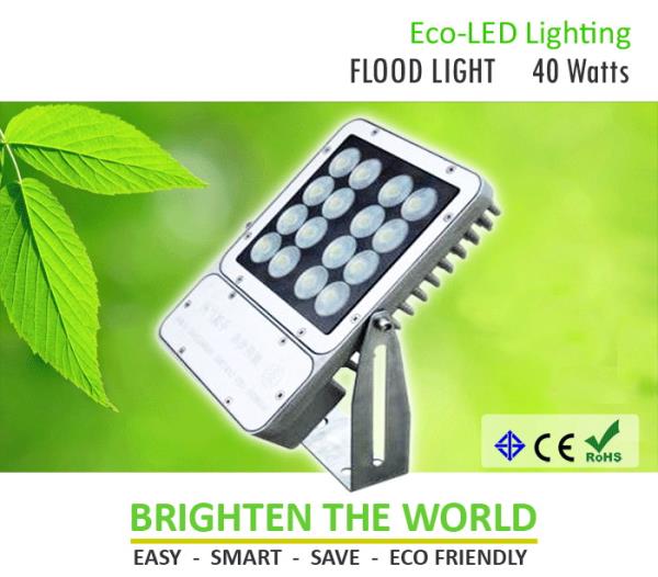 Eco-LED Flood Light 40W,LED Flood Light,LED Tube Light,High bay,LED,Eco-Lite,Energy and Environment/Energy Projects