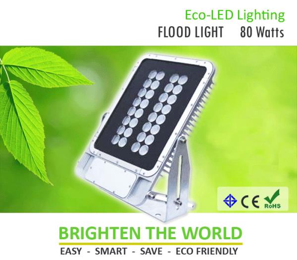 Eco-LED Flood Light 80W,LED High Bay,LED Flood Light,LED T8,LED,โคม LED,Eco-Lite,Energy and Environment/Energy Projects