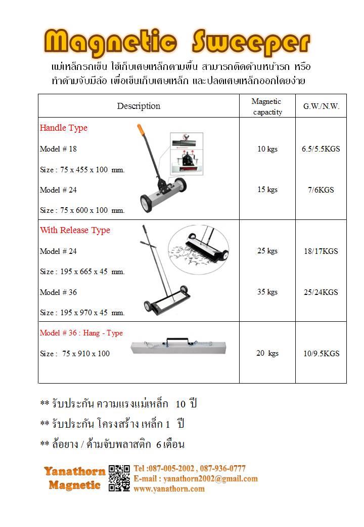 Magnetic  Sweeper,แม่เหล็กเก็บเศษเหล็กตามพื้น,YANATHORN,Tool and Tooling/Tools/General Tools