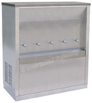 ตู้ทำน้ำเย็นแบบต่อท่อประปา 5 ก๊อก,ตู้ทำน้ำเย็น,cooling,ตู้เย็นสแตเลส,stainless,,Machinery and Process Equipment/Coolers