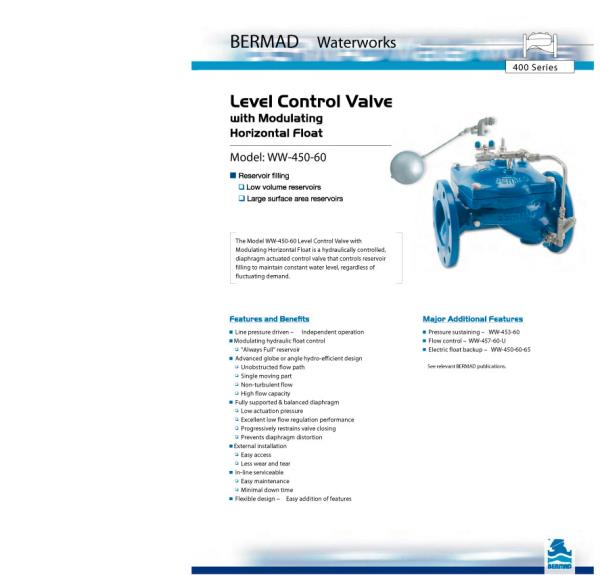 Modulating Float Control Valve,Control Valve,Bermad,Machinery and Process Equipment/Cooling Systems