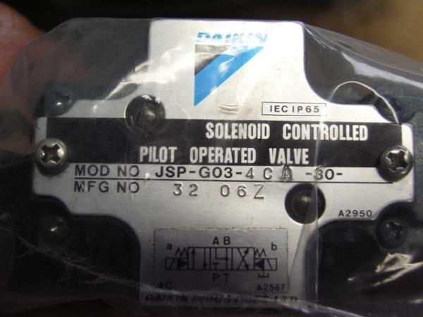 DAIKIN Solenoid Controlled Pilot Operated Valve JSP-G03-4CA-30,DAIKIN, Solenoid Valve, JSP-G03-4CA-30,DAIKIN,Pumps, Valves and Accessories/Valves/Solenoid Valve