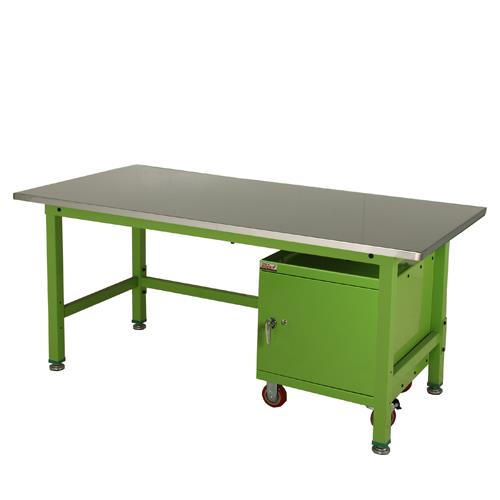 โต๊ะช่าง ROCKY  พร้อมตู้เก็บอุปกรณ์ติดล้อด้านล่าง 1 ตู้  รุ่น RWB-SUSRR (size: W1800xD900xH820),โต๊ะช่าง,โต๊ะซ่อมเครื่องยนต์,โต๊ะเหล็ก,โต๊ะแม่พิมพ์,RWB-SUSRR,ROCKY,ตู้เก็บอุปกรณ์ติดล้อ,ROCKY,Materials Handling/Workbench and Work Table