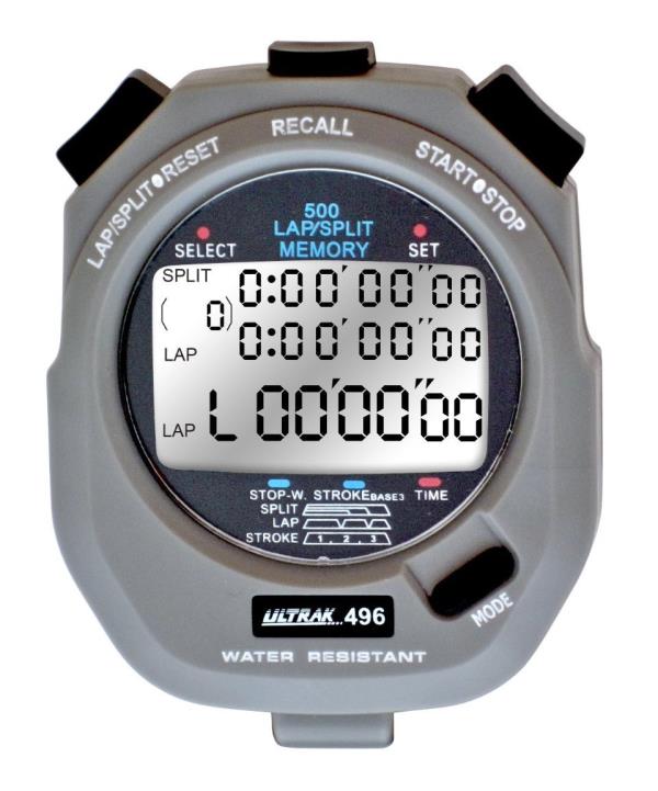 Ultrak 496 Stopwatch  500 Lap Memory Timer,นาฬิกาจับเวลา 500 lap, Ultrak 500 lap, stopwatch ,Ultrak,Instruments and Controls/RPM Meter / Tachometer