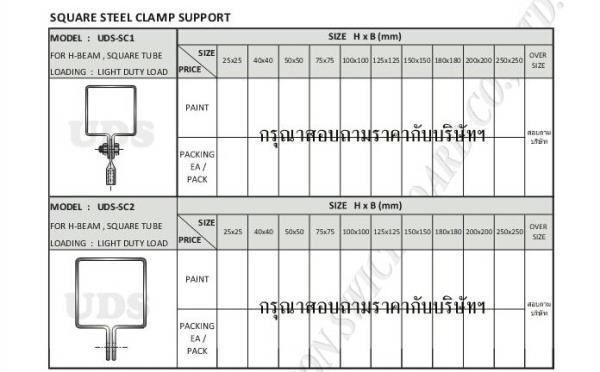 Squares Steel Clamp Support,Squares Steel Clamp Support ตัวจับ ตัวยึด,UDS,Electrical and Power Generation/Electrical Equipment/Switchboards