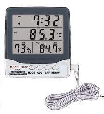เครื่องวัดอุณภูมิความชื้นและนาฬิกาแบบตั้งโต๊ะ Thermo-Hygro meter รุ่น 303C,อุณหภูมิ, ความชื้น,นาฬิกา,303C,หน้าจอแสดงอุณหภูมิ,,Instruments and Controls/Sensors