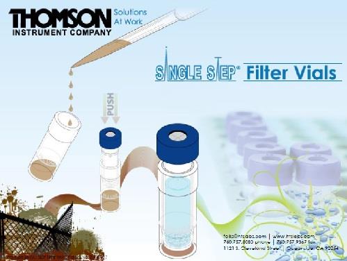 HPLC Sample Preparation ,Single Step Filter Vials,Thomson Instrument Company,Hardware and Consumable/Handles