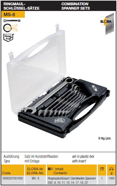 MS-8 Combination Spanner Sets,MS-8, Combination, Spanner, Sets,Elora,Tool and Tooling/Machine Tools/General Machine Tools