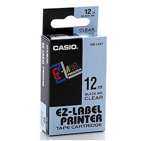 เทปพิมพ์อักษร Casio XR-12X1 - ตัวอักษรดำพื้นใส,Casio XR-12X1 ,Casio,Sealants and Adhesives/Tapes