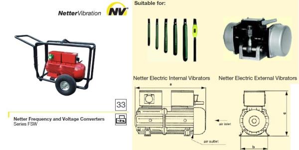 ตัวแปลงแรงดันไฟฟ้า / Frequency and Voltage Converters "FSW",Vibrator,Netter Vibration,Machinery and Process Equipment/Equipment and Supplies/Vibration Control