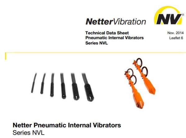 หัวสั่นลม/ชุดหัวจี้คอนกรีต/Pneumatic Internal Vibrators "NVL, NVL/S",Vibration,Netter Vibration,Machinery and Process Equipment/Equipment and Supplies/Vibration Control