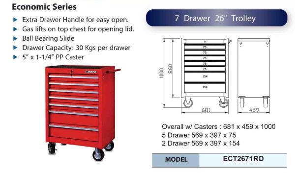 ตู้เครื่องมือ 7 ชั้น,ตู้เครื่องมือ 7 ชั้น,BOXO,Materials Handling/Cabinets/Tool Cabinet