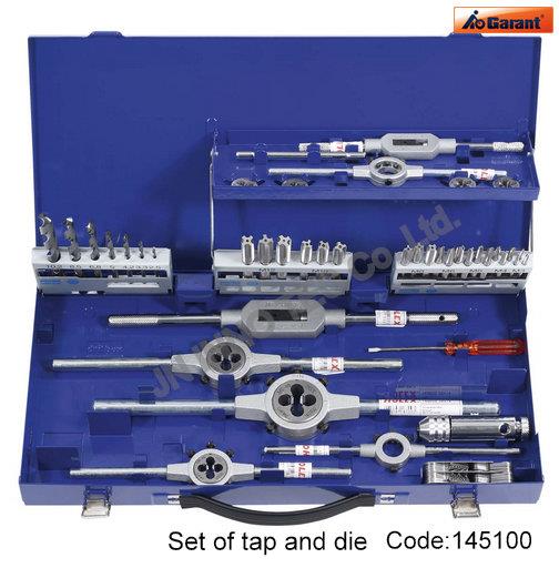 145100 Set of taps and dies with 3-piece tap sets M3-12,ต๊าป,ชุดซ่อม,GARANT,Tool and Tooling/Tool Sets