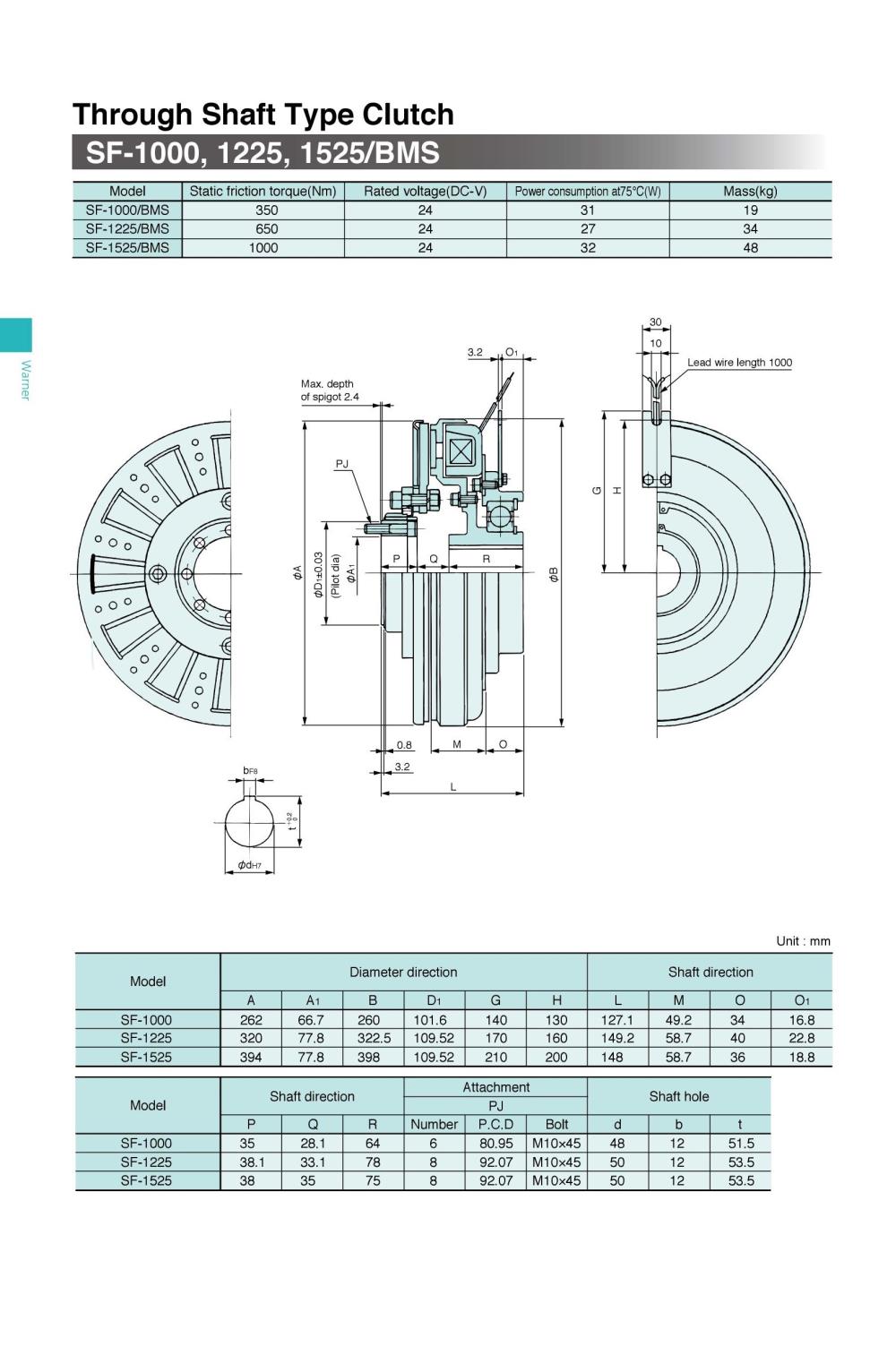 SINFONIA Electromagnetic Clutch SF-1000/BMS