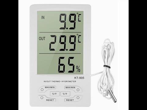 Digital Thermometer & Hygrometer รุ่น KT-905 indoor / outdoor,thermometer & Hygrometer indoor and outdoor, เทอร์โมมิเตอร์ และตัววัดความชื้น,Digital Thermometer & Hygrometer,Instruments and Controls/RPM Meter / Tachometer
