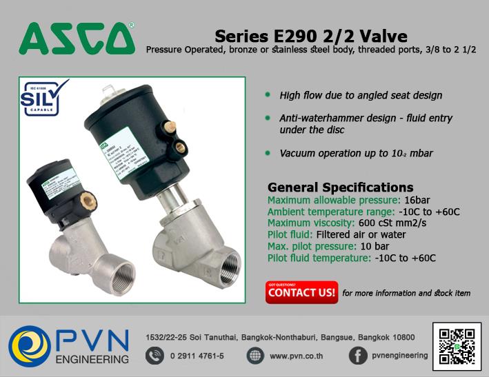 Series E290 2/2 ASCO Valve,piston valve, solenoid valve, valve, asco,ASCO,Pumps, Valves and Accessories/Valves/Solenoid Valve