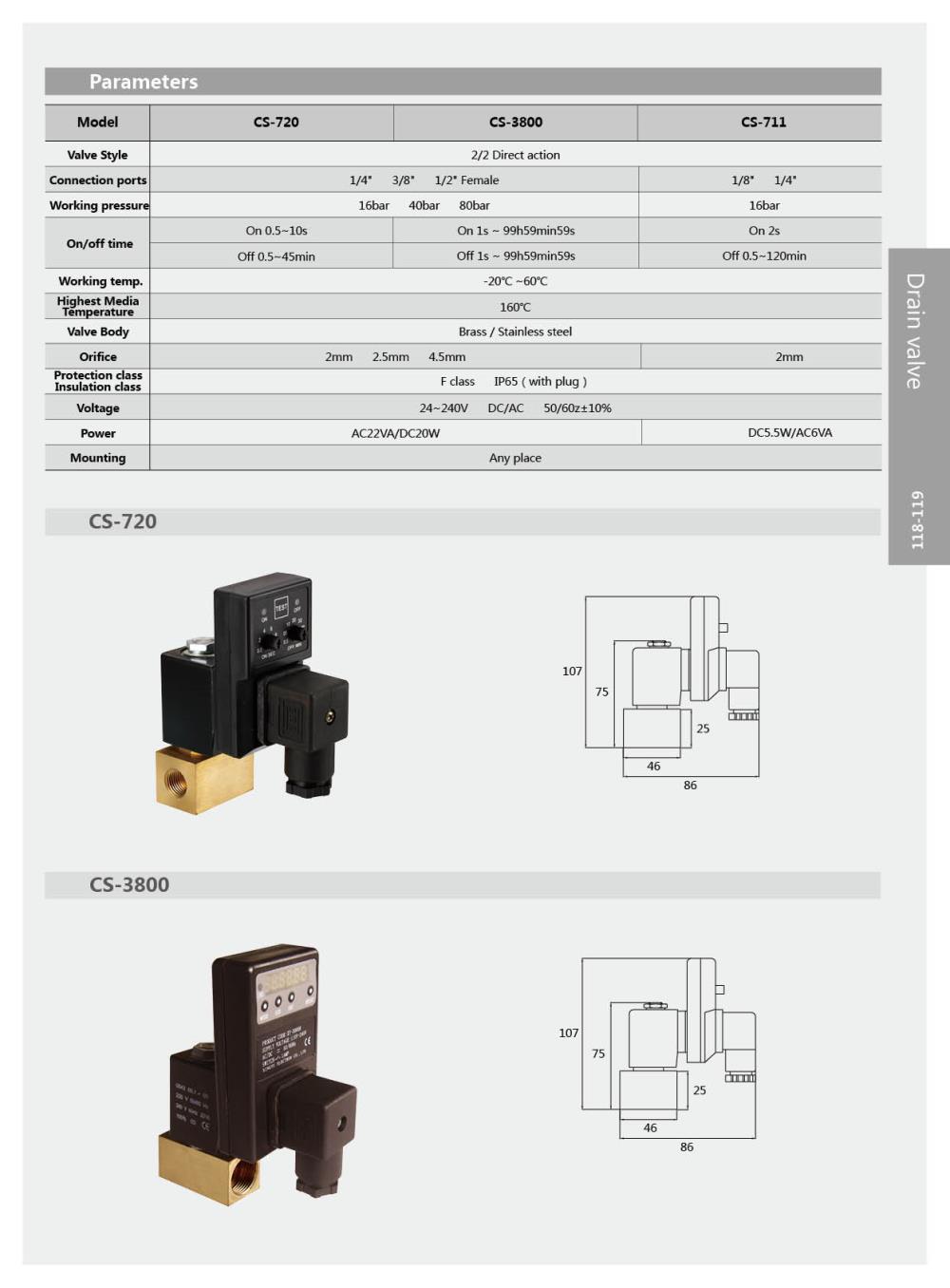 RFS Timer control drain valve รุ่น CS-3800 หน้าจอเป็น Digital 6 หลัก