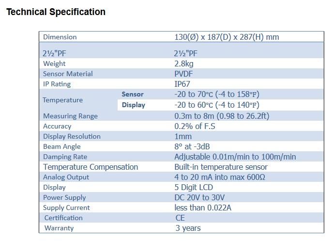 Sondar Ultrasonic Level meter : ULM-200C